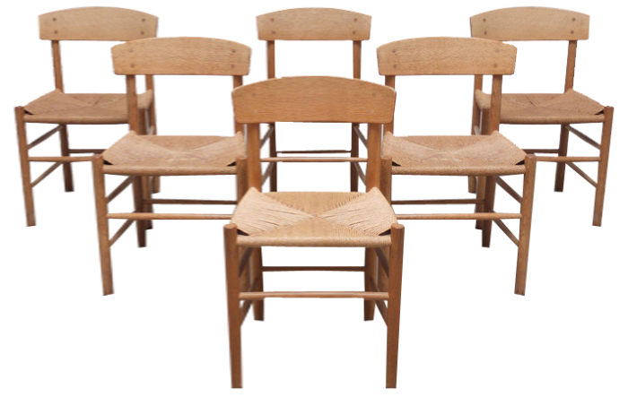 j39 dining chairs by brge mogensen for fdb mbler 1947 set of 6 5611