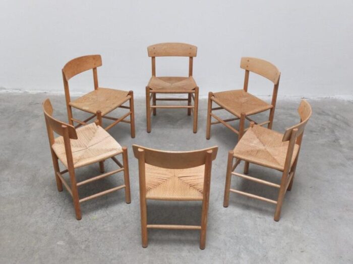 j39 dining chairs by brge mogensen for fdb mbler 1947 set of 6 5821