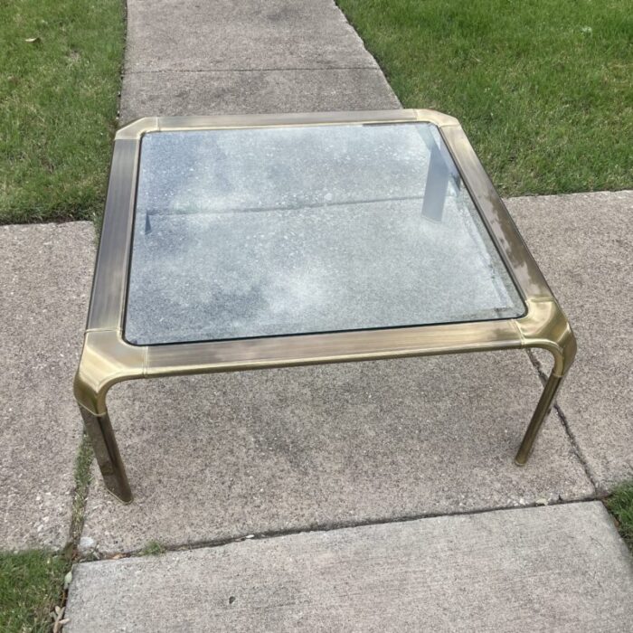 john widdicomb hollywood regency brass and glass cocktail table circa 1970s 1893