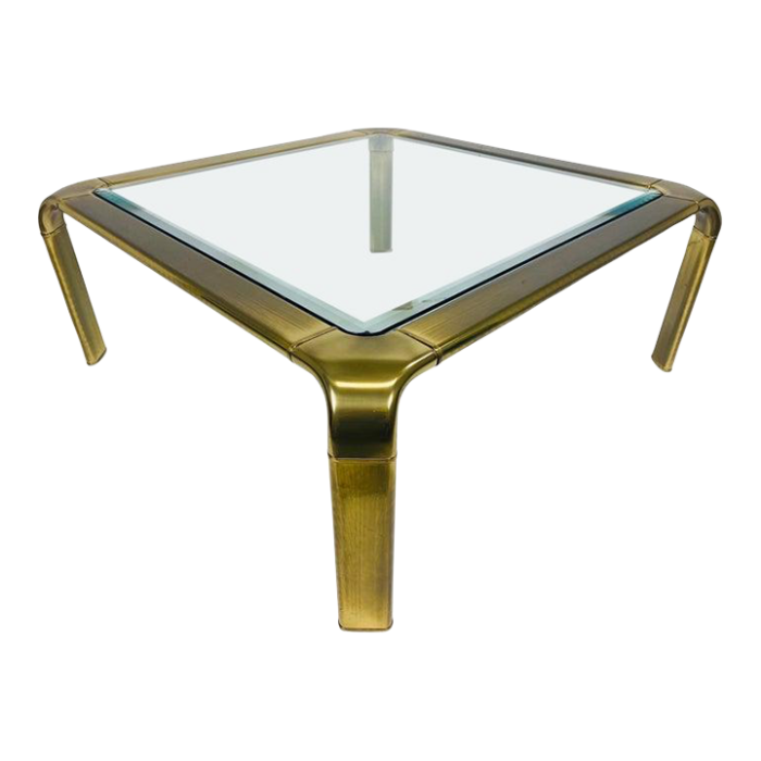 john widdicomb hollywood regency brass and glass cocktail table circa 1970s 3464