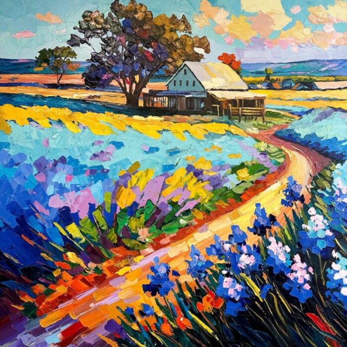 k husslein blue bonnets calling me home oil on canvas 7607