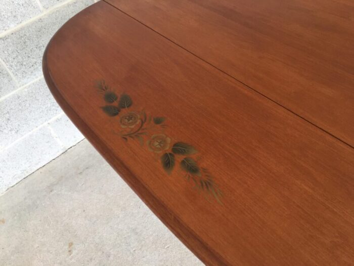 l hitchcock maple paint decorated drop leaf dining table rare color 4300