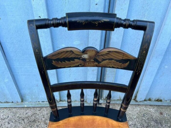 l hitchcock vintage dining chairs harvest eagle black and gold stenciled side chairs a pair 4980