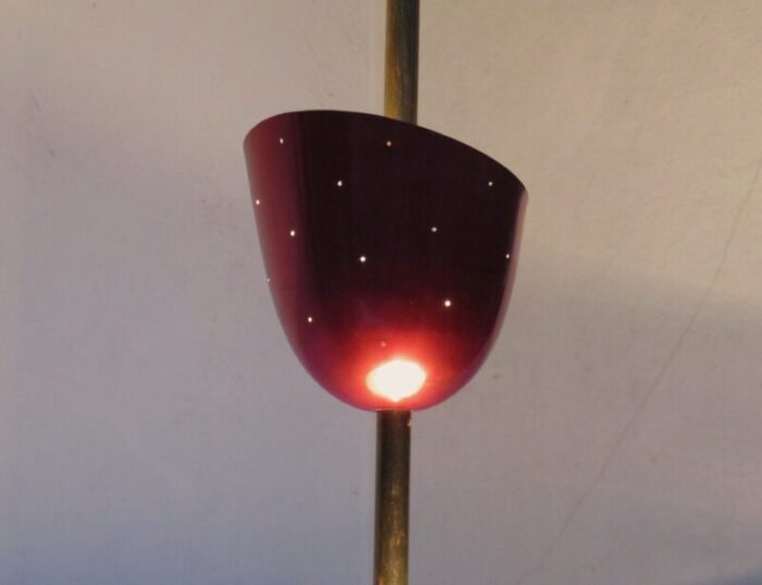 large brass painted aluminum ceiling light 1950s 10