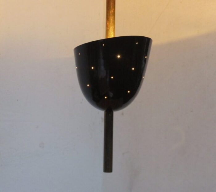 large brass painted aluminum ceiling light 1950s 11