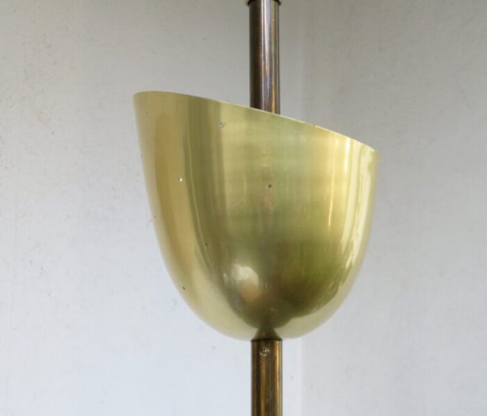 large brass painted aluminum ceiling light 1950s 23