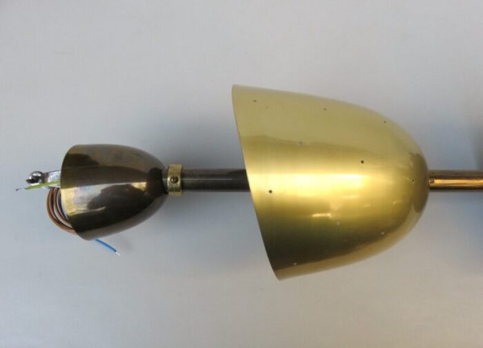 large brass painted aluminum ceiling light 1950s 24