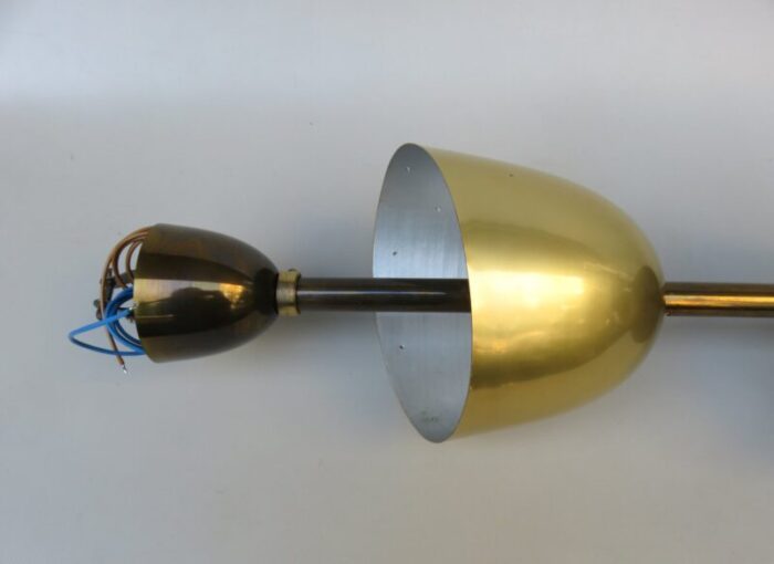 large brass painted aluminum ceiling light 1950s 25