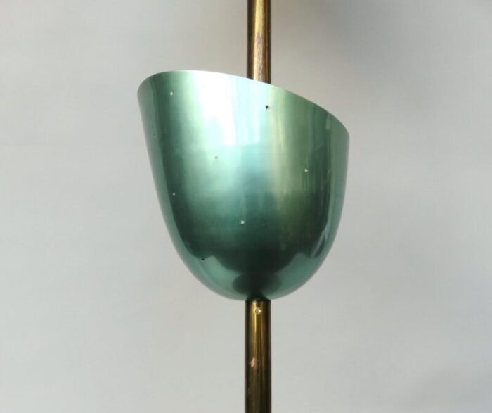 large brass painted aluminum ceiling light 1950s 26