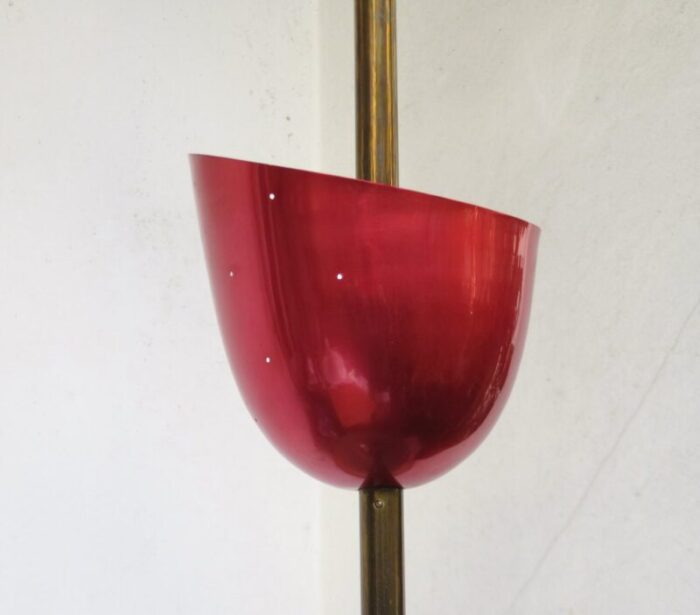 large brass painted aluminum ceiling light 1950s 27