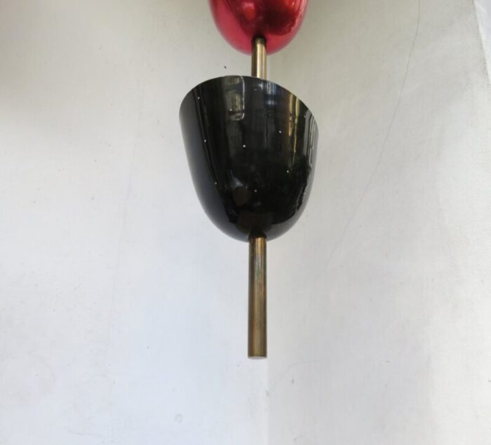 large brass painted aluminum ceiling light 1950s 32