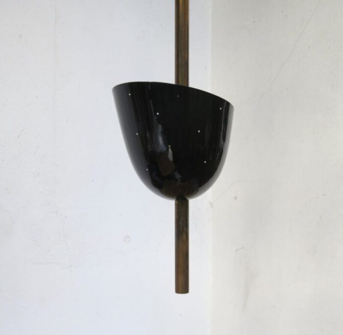 large brass painted aluminum ceiling light 1950s 33