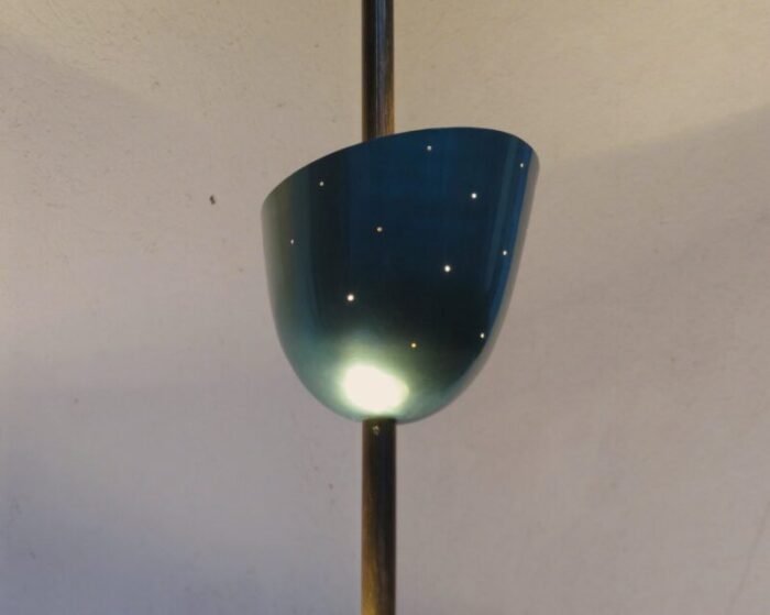 large brass painted aluminum ceiling light 1950s 9