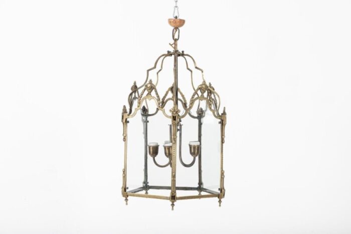 large english glazed brass lantern 4