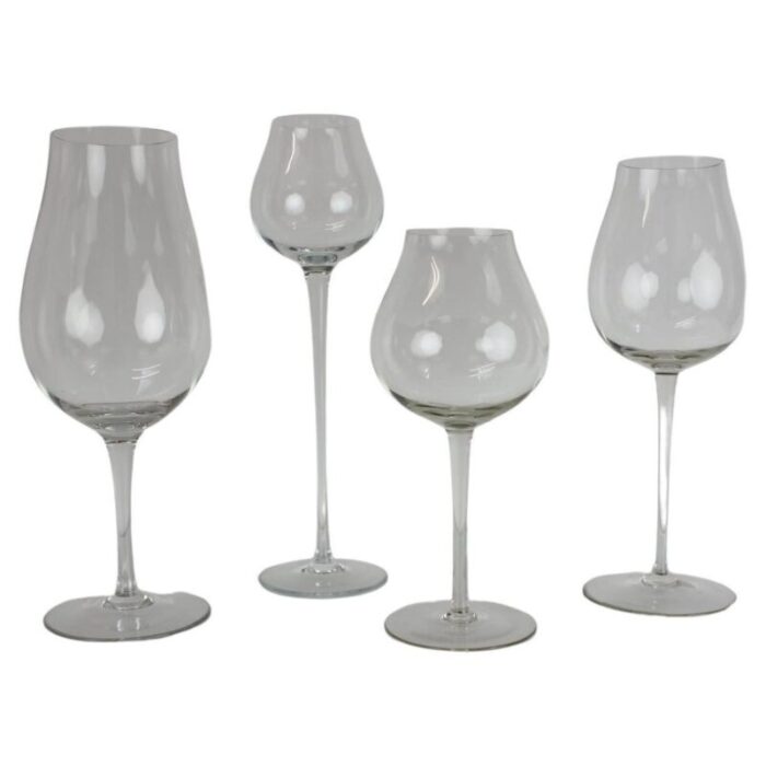 large glass goblets czechoslovakia 1960s set of 4 1