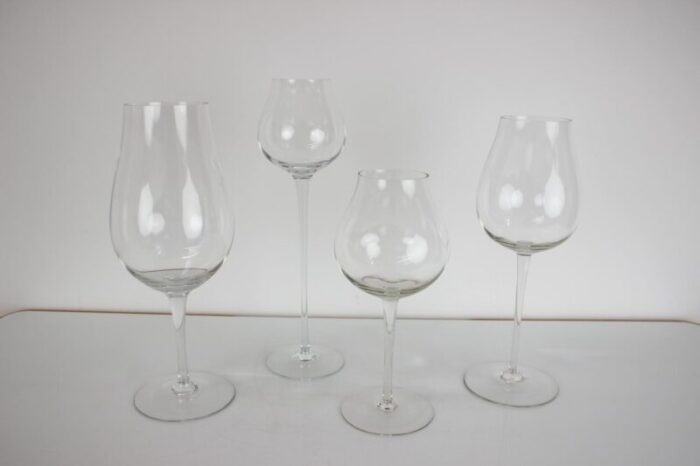 large glass goblets czechoslovakia 1960s set of 4 2