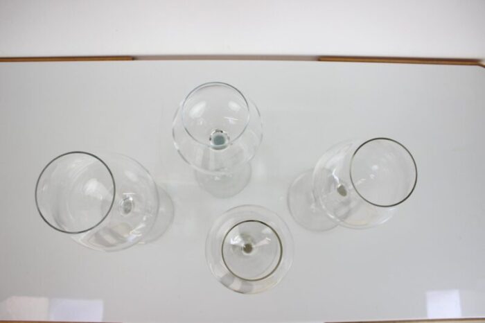 large glass goblets czechoslovakia 1960s set of 4 3