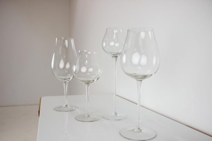 large glass goblets czechoslovakia 1960s set of 4 4