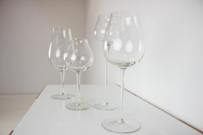 large glass goblets czechoslovakia 1960s set of 4 5