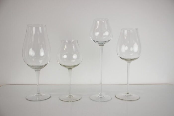 large glass goblets czechoslovakia 1960s set of 4 6