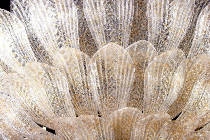 large gold leaves murano glass ceiling light or flushmount 10