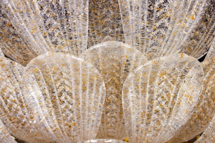 large gold leaves murano glass ceiling light or flushmount 8