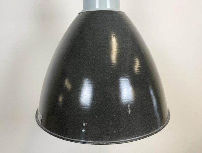 large industrial enamel factory pendant lamp from elektrosvit 1960s 3