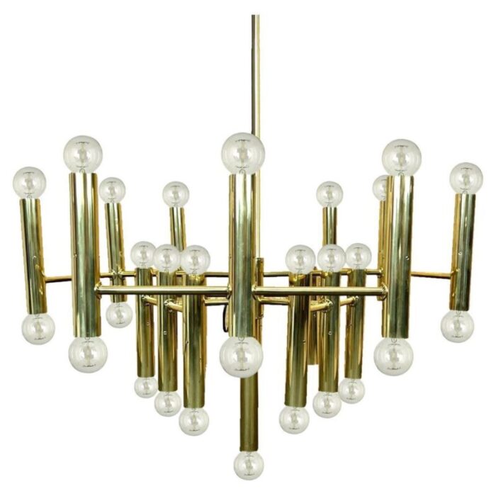 large italian 39 light ceiling fixture by sciolari 1970s 4