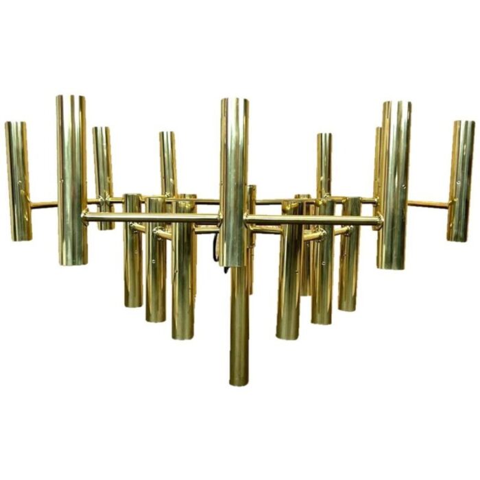 large italian 39 light ceiling fixture by sciolari 1970s 6