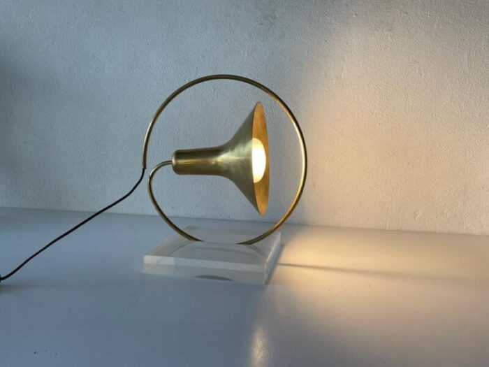 large italian brass trumpet pendant lamp italy 1960s 10