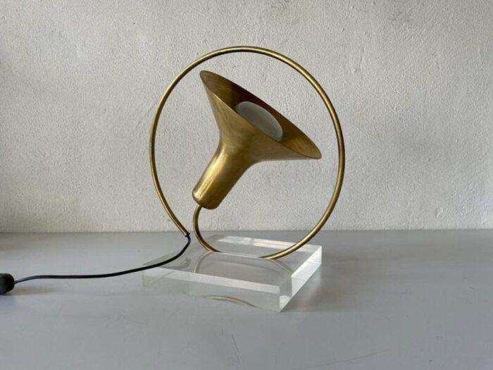 large italian brass trumpet pendant lamp italy 1960s 2