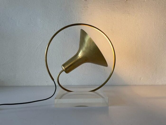 large italian brass trumpet pendant lamp italy 1960s 3