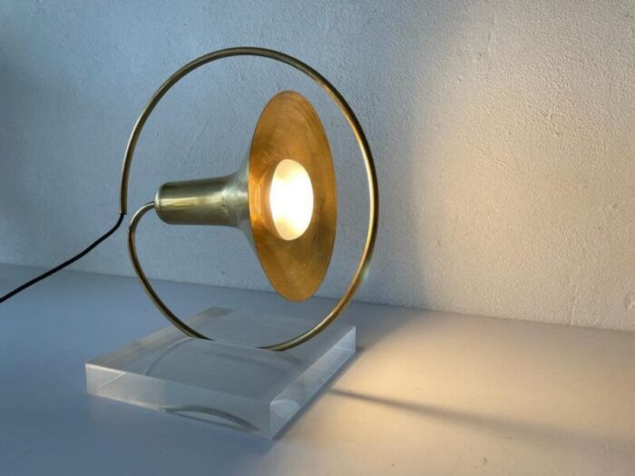 large italian brass trumpet pendant lamp italy 1960s 5