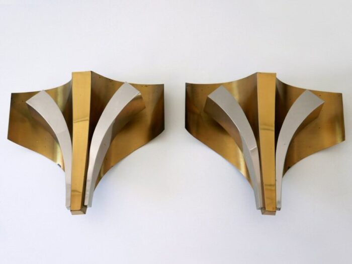 large mid century modern brass sconces by maison bagues paris 1960s set of 2 15