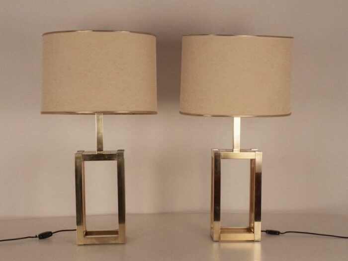 large mid century table lamps from lumica spain 1970s set of 2 1