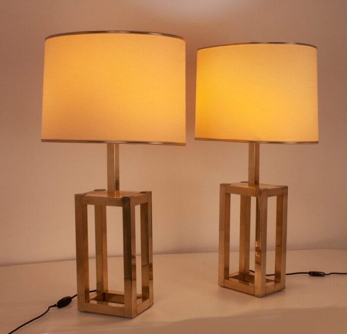 large mid century table lamps from lumica spain 1970s set of 2 3