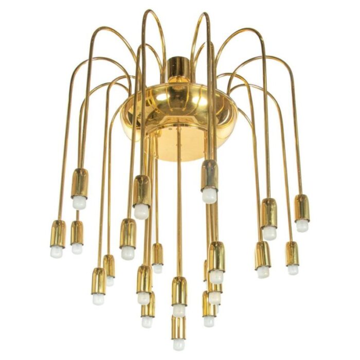 large modernist brass spider chandelier by j t kalmar 1960s 1