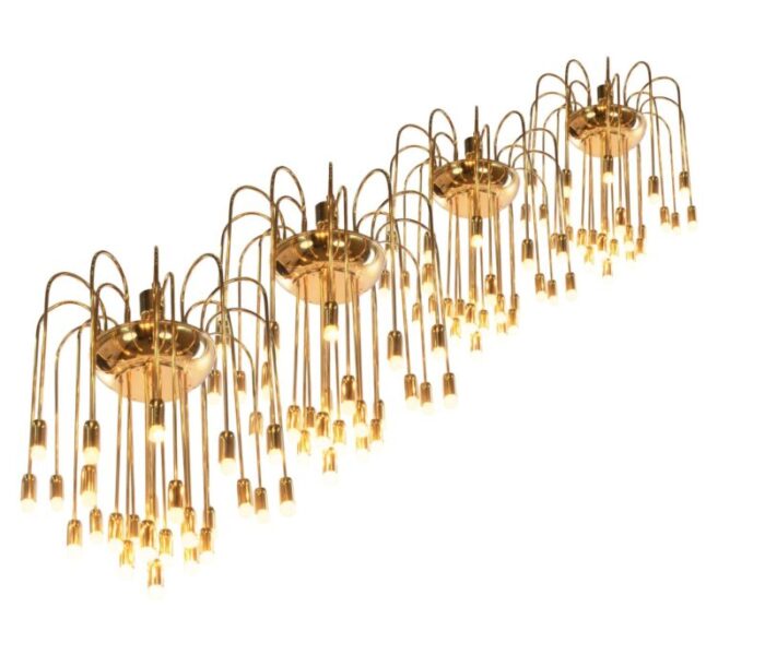 large modernist brass spider chandelier by j t kalmar 1960s 9