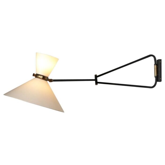 large vintage french lunel wall lamp in style of rene mathieu 1950s 2