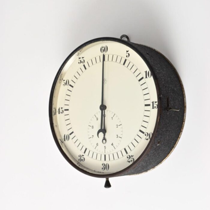 large wall mounted stop clock from junghans 1930s 7716