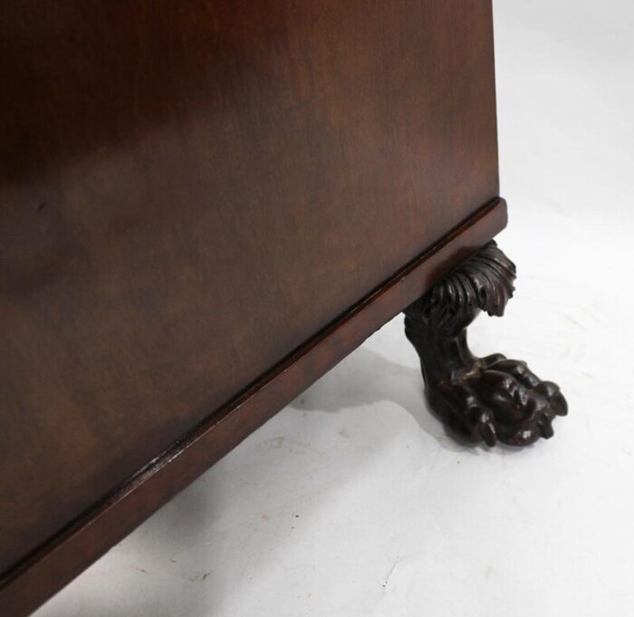 late 18th century mahogany desk with carved feet 3965