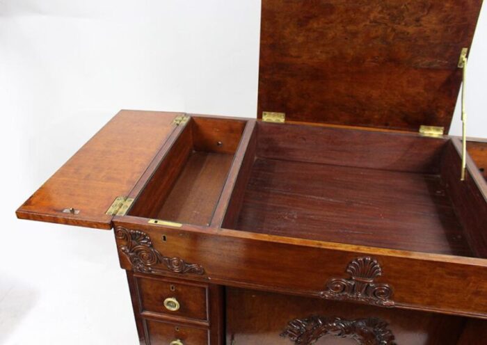 late 18th century mahogany desk with carved feet 9090