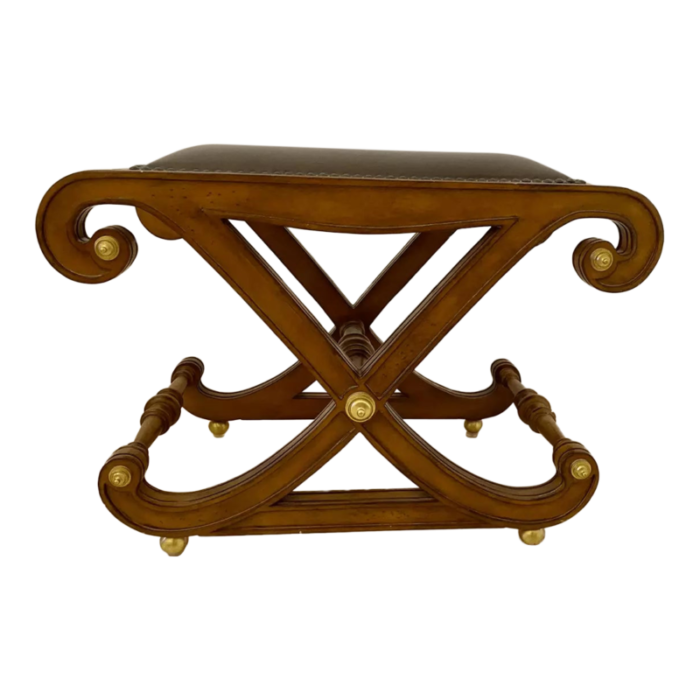 late 19th century regency style curved x base stool luggage rack 9111