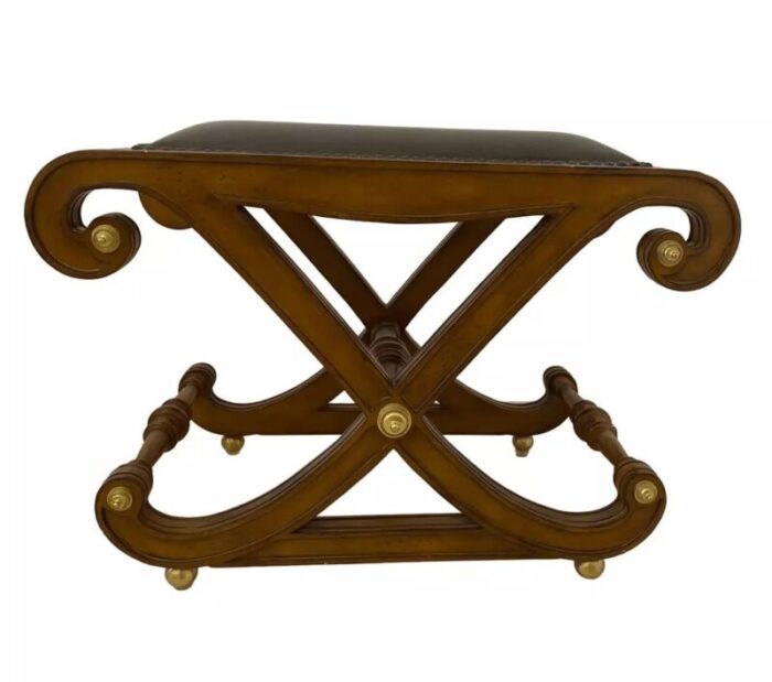 late 19th century regency style curved x base stool luggage rack 9211