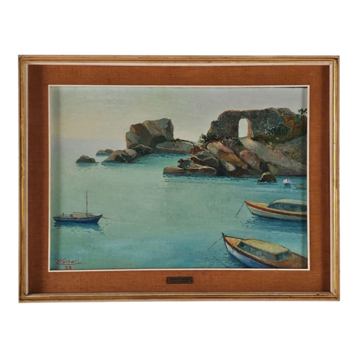 leandro vaccari lolivetta portofino oil on board 1959 1400