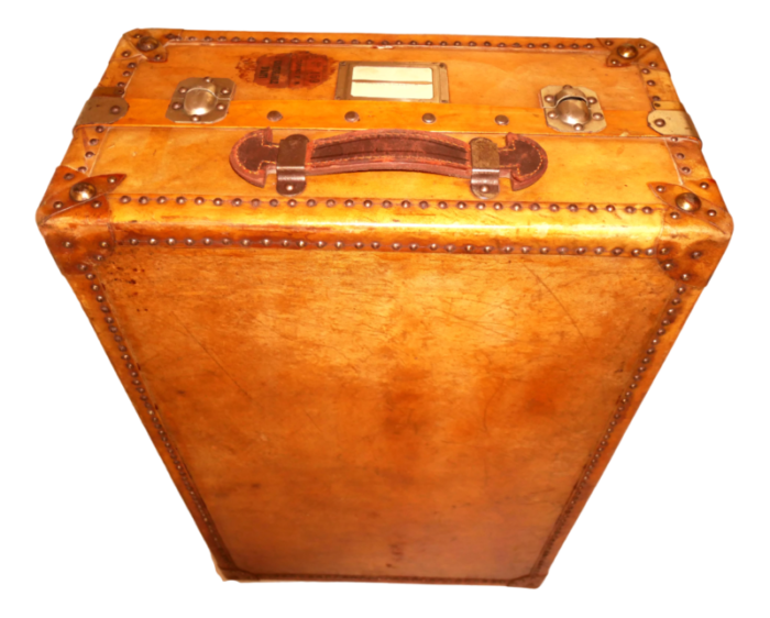 leather travel trunk france 1930s 2492