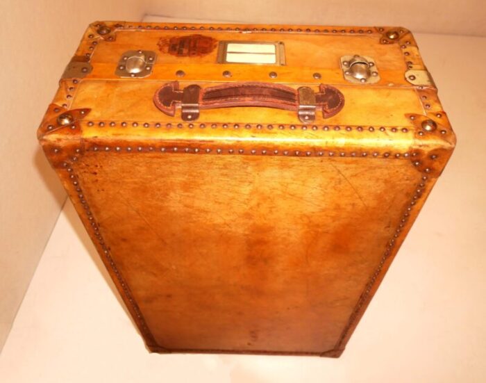 leather travel trunk france 1930s 6320