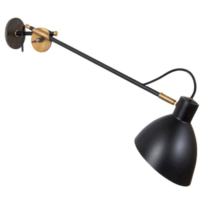 long black kh 1 arm wall lamp by sabina grubson 1