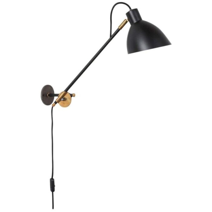 long black kh 1 arm wall lamp by sabina grubson 2