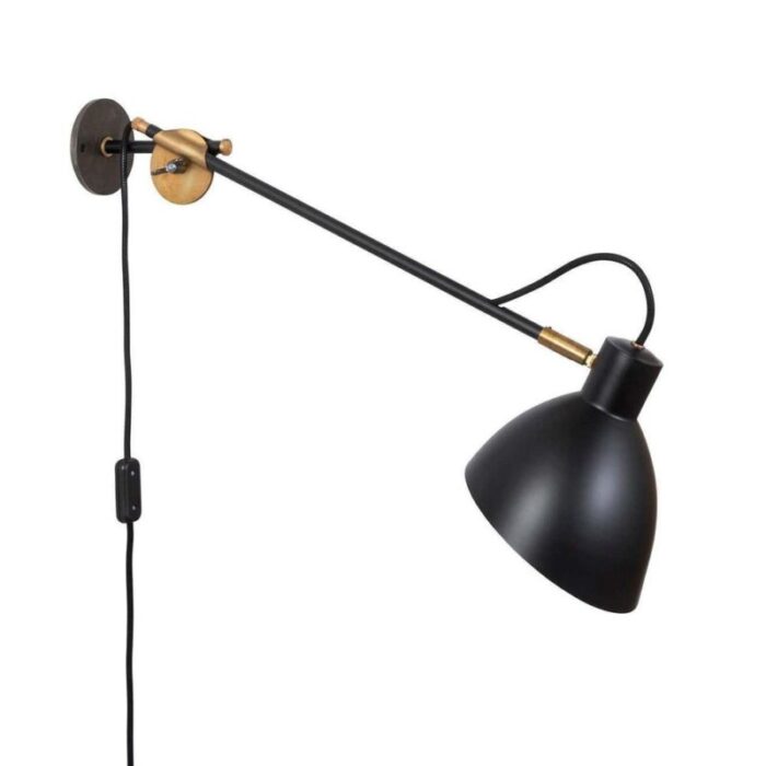 long black kh 1 arm wall lamp by sabina grubson 3